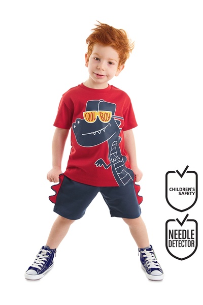 Denokids مجموعة شورتات تي شيرت صيفية للأولاد من Cool Dino