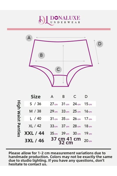 Donaluxe Women's High Waist Panties Black Gray Skin Cotton Soft Fabric 7 Pack