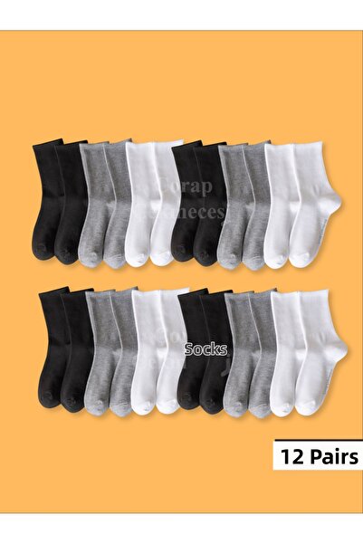 Çorap Çekmecesi Șosete de tenis Negru-Alb-Gri Pachet 12