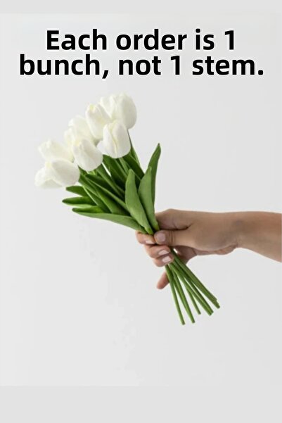 Çiçek قطعة واحدة من زهور توليب الجميز الرطبة متعددة الألوان - ديكور صناعي، زينة للطاولة، هدية لتزيين الخلفية