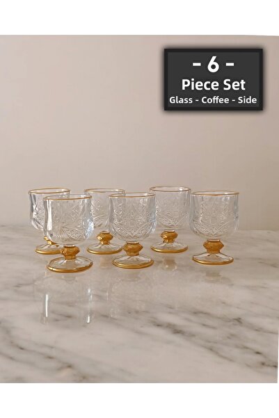 gkzglass home dekor الموسم الجديد - طقم كوب ماء قهوة مذهّب من الزجاج Ro يتسع ...