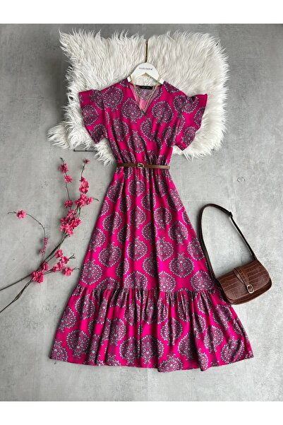 modabetce Kruvaze Collar Women's Dress Hazel