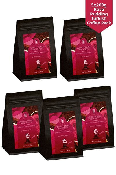 Mim and More عبوة قهوة تركية 5x200 جرام مع الورد والبهجة التركية