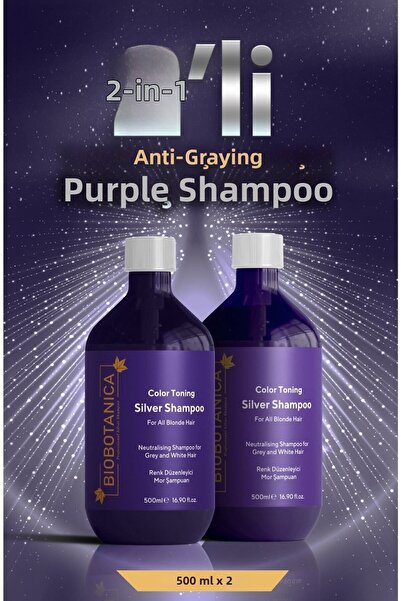 Biobotanica شامبو فضي مضاد للبرتقال الأرجواني 2 × 500 مل (2 حبة)