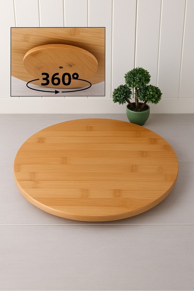 BALSA حامل تقديم الطعام الدوار من الخيزران مقاس 30 سم، ذو مظهر أنيق وطبيعي لت...