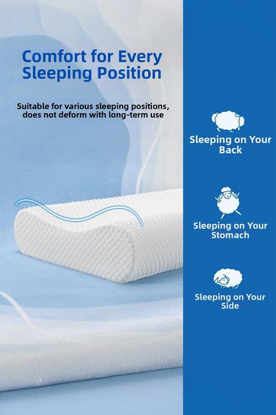 BLACK DEER Orthopedic Comfortable Memory Foam High Neck Support Visco Pillow