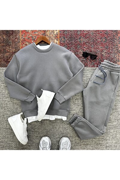 tiggirmoda طقم مكون من قطعتين كبير الحجم للجنسين مصنوع من 3 خيوط مع طبقة سفلي...