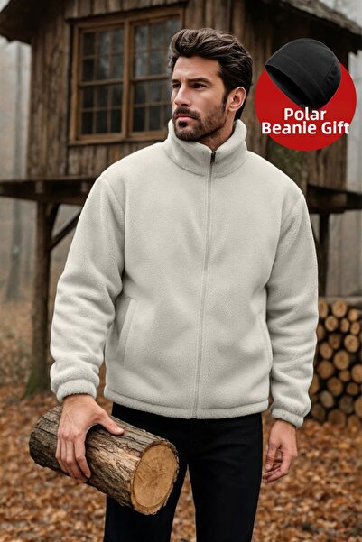 GHASSY CO. سترة رجالية من النوع Pro Thermal Inner Outer Sherpa للخريف والشتاء مزودة بسحاب كامل من القطيفة