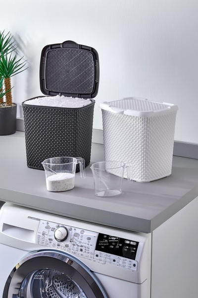 ASlife Home صندوق تخزين للكمبيوتر اللوحي سعة 5 لتر - حاوية بمقياسين مع هدية، ...