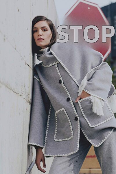 DeFacto Relax Fit Pocketed Buttoned Shepherd's Double-Personed Stamp Coat D5120Ax24Wn