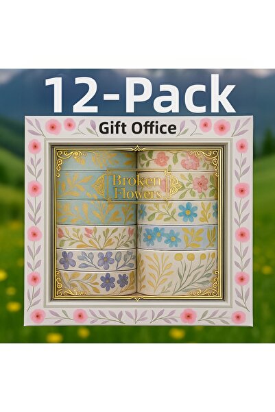 hediyeofisi مجموعة من 12 شريط واشي من هدية أوفيس بتصميم زهور - أشرطة ملونة لم...