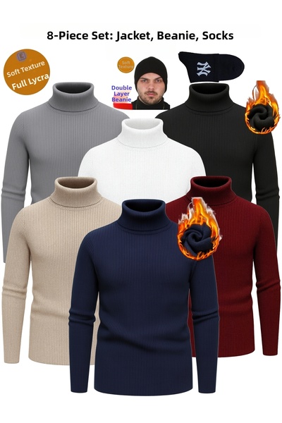 EMKA GİYİM مجموعة مكونة من 8 قطع من سترة بياقة مدورة وقبعة وجوارب