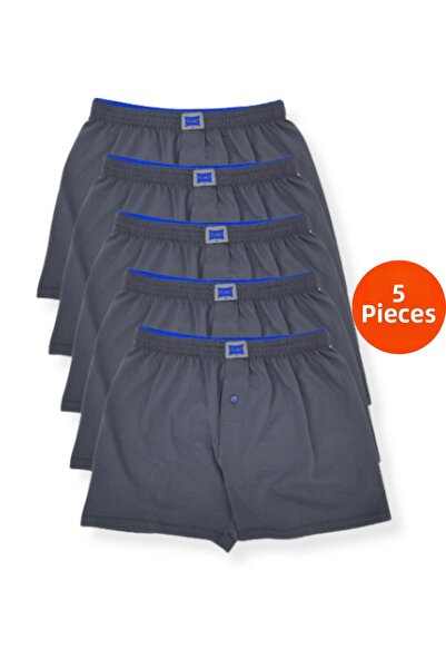 Tutku 0117 طقم بوكسر مسطح من القطن الممشط للرجال مكون من 5 قطع