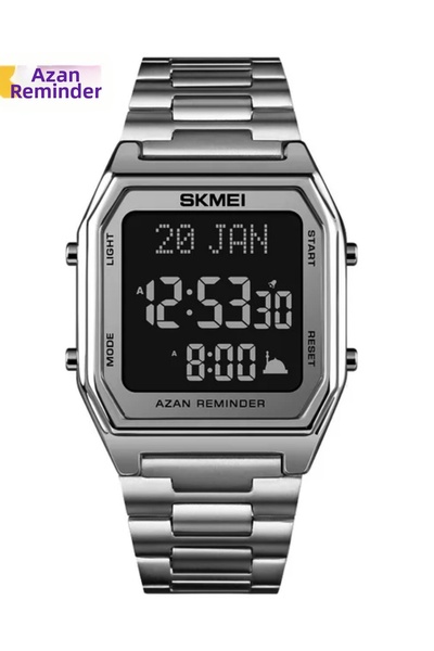 Skmei 1763 ساعة يد رجالية مع أذان وقبلة