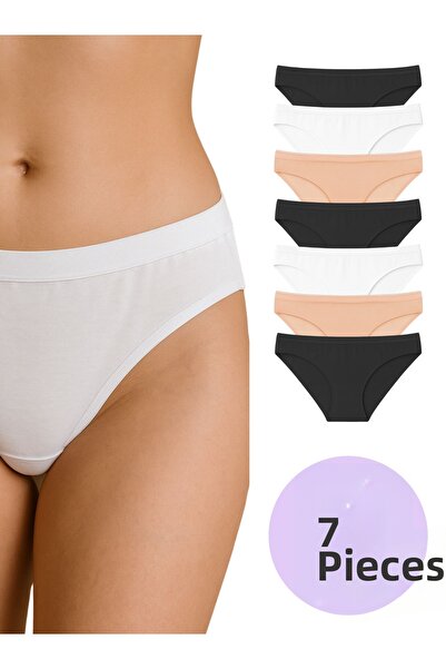 LİBELLA İÇ GİYİM Seria Premium Bumbac material elastic Pachet de 7 Slip de da...