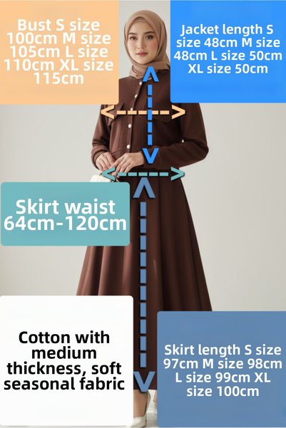 ENDAMIM Buttoned Blouse with Skirt Suit Cotton Soft Medium Thickness Seasonal Fabric