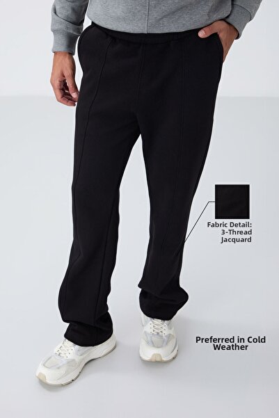 TOMMY LIFE Μαύρο βαμβακερό χοντρό γούνινο εσωτερικό, μαλακή υφή, υπερμεγέθη κ...