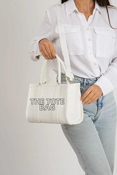 themoiss Cross Strap The Tote Bag Dámská taška z umělé kůže v bílé barvě, kabelka a taška přes rameno