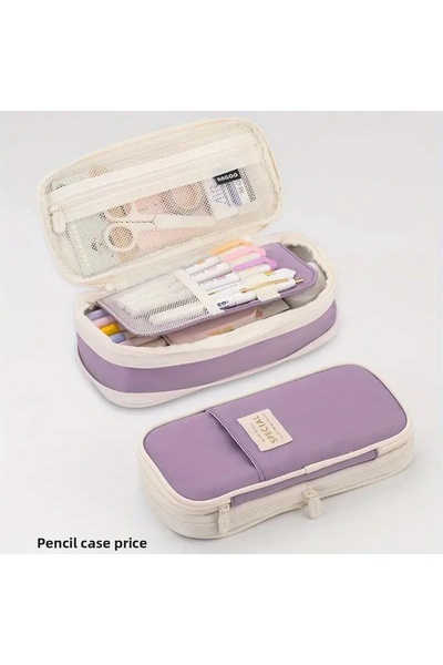 GlassySKY Cutie de creioane cu mai multe compartimente, de capacitate mare, pentru elevi de școală primară, gimnazială și liceală