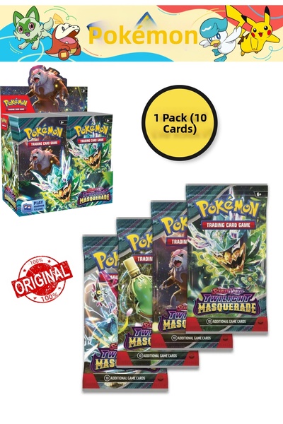 TOYFEST بوكيمون Twilight Masquerade Booster - 1 قطعة بطاقة بوكيمون مع رمز اللعبة الإنجليزية TCG عبر الإنترنت