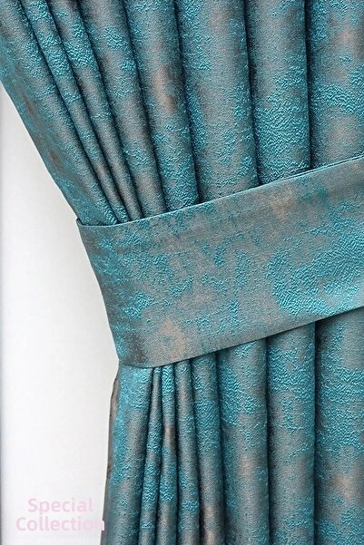 Emes ستارة خلفية بنمط ملكي باللون الفيروزي مطوي وغير قابلة للتجاعيد مجموعة مخصصة بجناح واحد