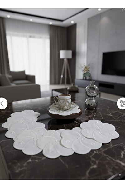 NGR HOME 6 قطع من قهوة الأقحوان البيضاء - منديل عرض الكوكتيل الجانبي