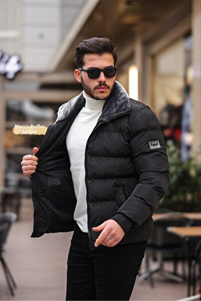 Rowsmen Jachetă gonflabilă cu guler de blană, rezistentă la apă, vânt și frig