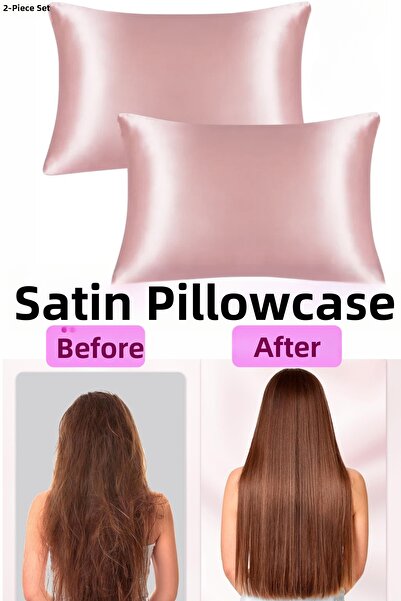 ModaCon مجموعة مستحضرات التجميل لشعر مجعد ومستقيم من الساتان وغطاء وسادة مشبك...