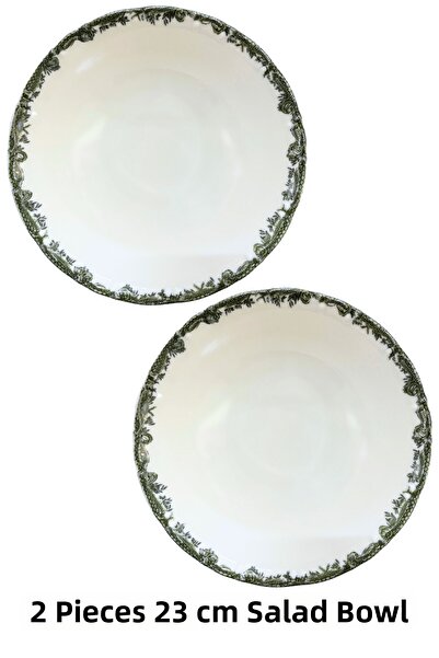 porselenden وعاء سلطة بورسلين أخضر عتيق مقاس 23 سم طقم تقديم زهور خضراء كبيرة...
