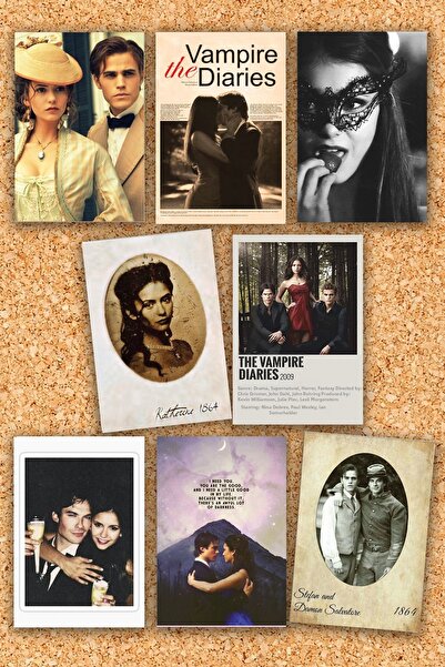 Pankart Evi Set de 8 cărți de tablă tematice The Vampire Diaries - Jurnalul vampirilor