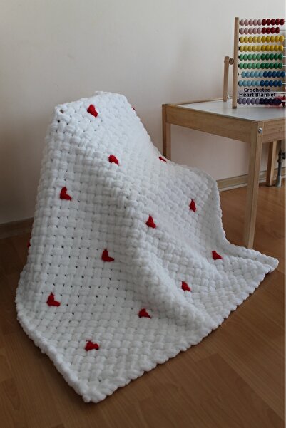 handmade candle house Puffy Blanket with Heart Detail