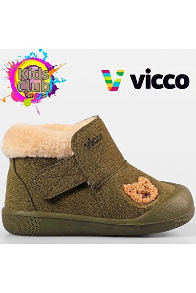 Vicco 946.E24K.409 Kind - حذاء الخطوة الأولى من الفرو الكاكي