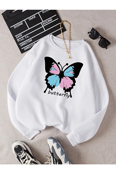 LePold Crew Neck New Butterfly Printed Girls/Boys Sweatsihrt