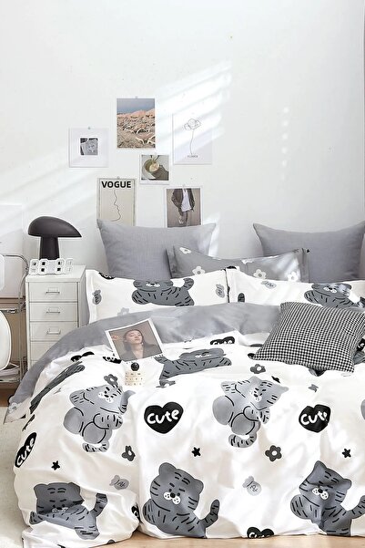 İQON Сладък комплект бяла двойна еластична завивка