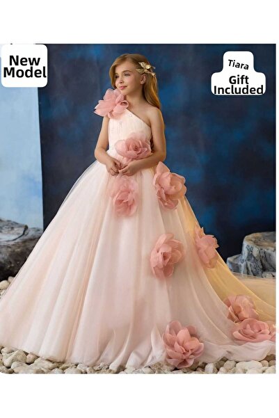 Kids ΒΡΑΔΙΝΟ ΦΟΡΕΜΑ ΚΟΡΙΤΣΙΩΝ ΜΕ ΛΕΠΤΟΜΕΡΕΙΕΣ ΜΕ ΛΟΥΛΟΥΔΙΑ ΓΙΑ ΑΠΟΛΗΓΗΣΗ, ΓΑΜΟ, ΕΙΔΙΚΗ ΗΜΕΡΑ