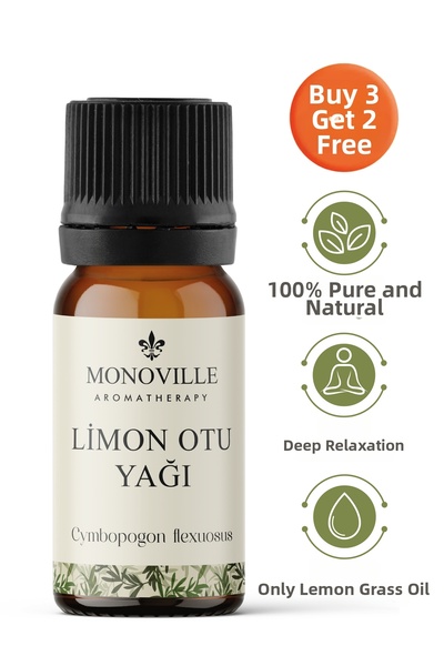 Monoville 10 ml 100% Pure and Natural Lemongrass Essential Oil - Lemongrass E...