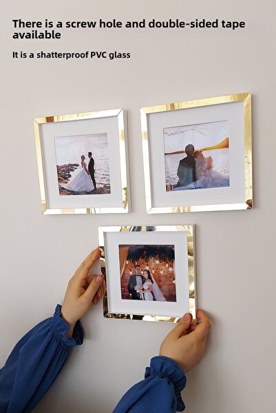 hobicehayaller Ramă de memorie detașabilă 20x20 CM cu sticlă PVC! Set de 3 rame cu pașapoarte pătrate adezive