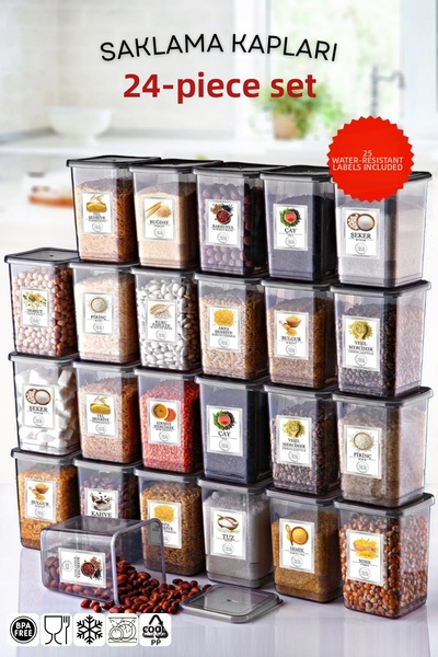 Nandy Home Set de depozitare etichetat de 550 ml, 24 bucăți