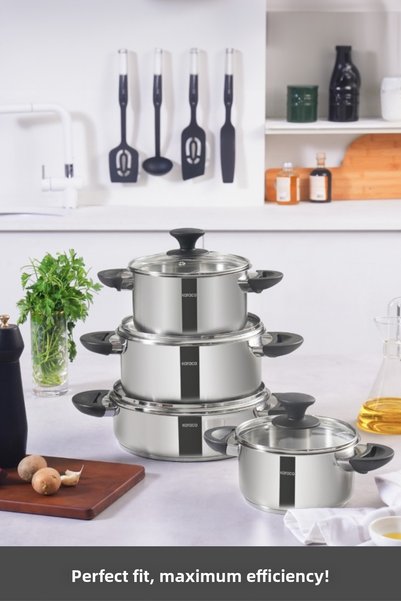 Karaca Buca Induction Base 8 Piece Steel Pot Set