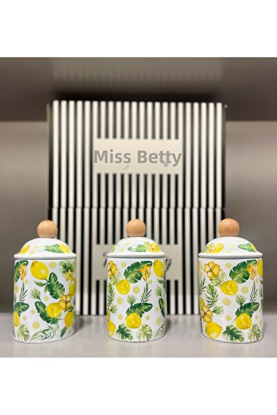 Miss Betty Citrus Porcelain 3-Piece Spice Set