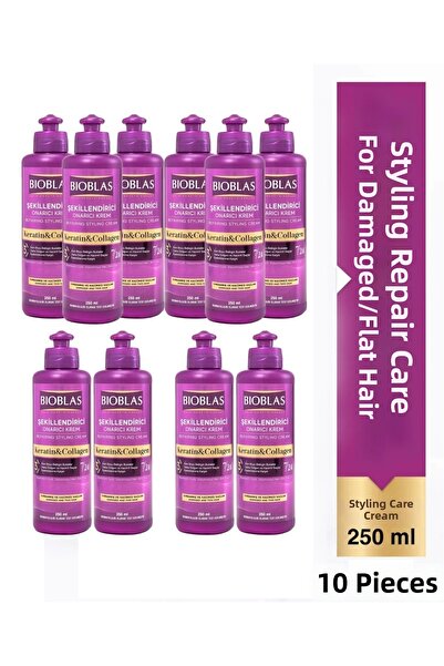 Bioblas 7 24 Styling Hair Care Cream Defining Curls for Wavy and Curly Hair 250ml 10Pcs