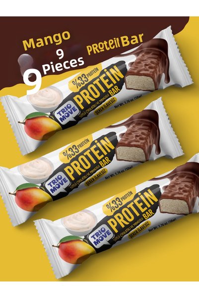 TrioMove 50 Grams Protein Bar - Mango and Yogurt, 33% Protein, 50 g X 9 Pieces Trio Move