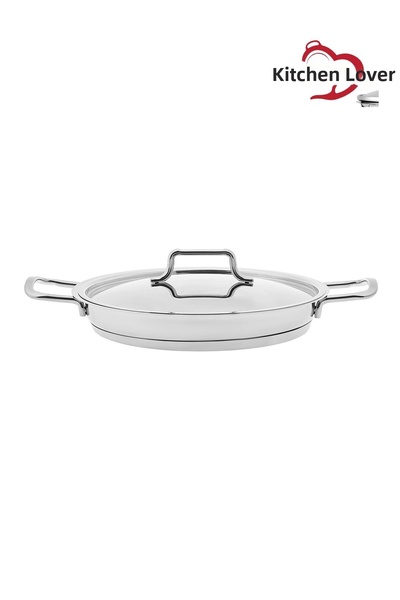 Karaca صينية كونفي باللون الرمادي الفولاذي بقاعدة تحريضية من Mutfakaksever مقاس 22 سم