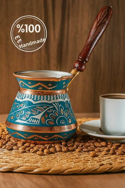 Haale Copper Rounded Turkish Coffee Pot for 4 People