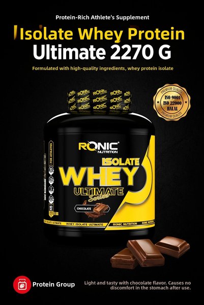 Ronic Nutrition Isolate Whey Protein Powder 2270 G Protein Powder for Muscle Building (CHOCOLATE AROMATED) Hd-02