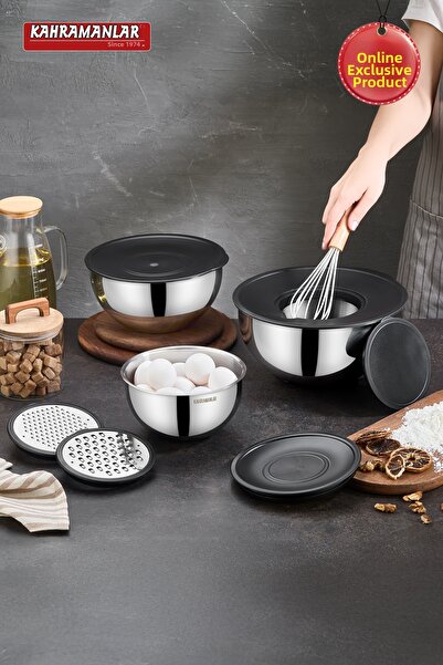 Kahramanlar Chef Mix 9 Piece Grater Mixing and Storage Container