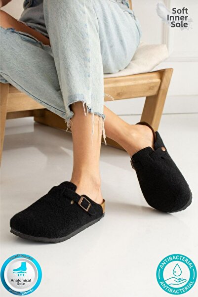 Neon Shoes Oslo Women's Cork Sole Winter Closed-Front Felted Daily Comfortable Sabo House Slippers 7004-20E