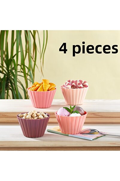 Mons Qlux 4 Pieces Bowl Bpa-Free Nuts Chips Biscuits Ice Cream Presentation B...
