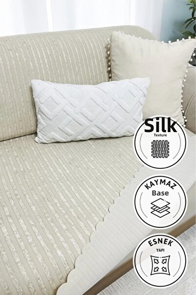 Keremhome Velvet Sofa - Sofa Cover with Non-Slip Base Sponge 170X210
