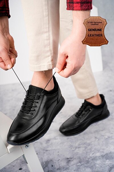 MUGGO Ανδρικά καθημερινά κλασικά γνήσια δερμάτινα άνετα ορθοπεδικά παπούτσια Fire Guaranteed